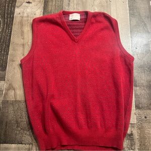 Men's Red V-Neck Sweater Vest